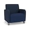 Lesro Siena Wide Guest Chair w/ FrontCasters, Bru Steel Legs, RF Bluebry Back, MD Ink Seat, RF Bluebry Panels SN1201 - alternate 1